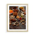 Plakat w ramie 50x70 - Szlachetne smaki kuchni - nasiona, bakalie - rama drewno