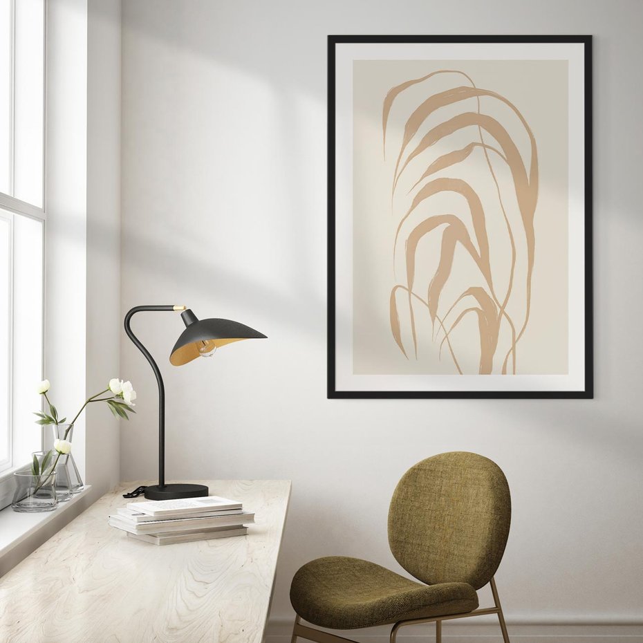 Plakat bez ramy 50x70 - Formy Nowoczesności - minimalistyczny plakat, liście palmy