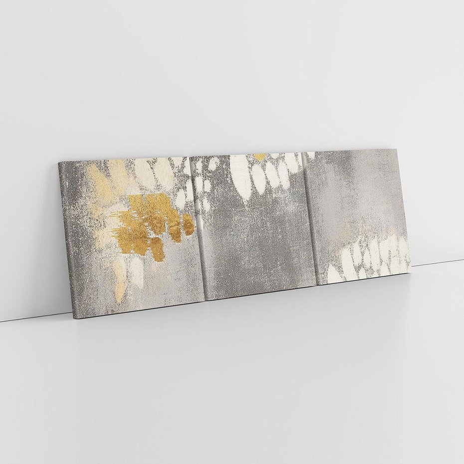 Obraz na płótnie 120x40 - Malowane impresje zmysłów - abstrakcyjne plamy, linie