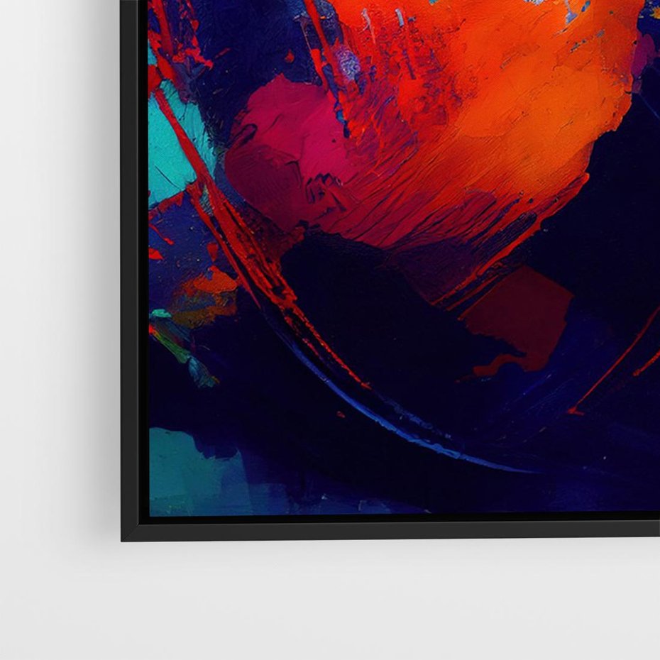 Obraz w ramie 100x70 - Abstrakcyjne wizje czasu - żywe radosne kolory, plamy kolory - rama czarna