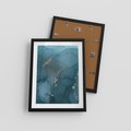 Plakat w ramie 30x40 - Marmurowa Elegancja: Kolory Oceanu - marmur, kolory oceanu - rama czarna