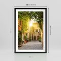 Plakat w ramie 50x70 - Malownicza Wędrówka - uliczka, perspektywa - rama czarna