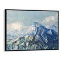 Obraz w ramie 100x70 - Majestat Błękitnych Szczytów - olejny obraz, górski pejzaż - rama czarna