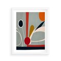 Plakat w ramie 40x50 - Harmonia Kolorowych Impulsów - abstrakcyjny obraz olejny, dziwne formy - rama biała