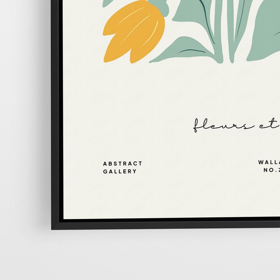 Obraz w ramie 50x70 - Tajemnicza Aura - kwiaty, nowoczesna abstrakcja - rama czarna