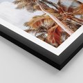 Plakat w ramie 50x70 - Plażowa Idylla z Palmami - palmy, rajska plaża - rama czarna