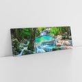 Obraz na płótnie 150x50 - Magia w lesie nad rzeką - wodospad, rzeka