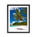 Plakat w ramie 40x50 - Oaza palm na plaży - palma, plaża - rama czarna