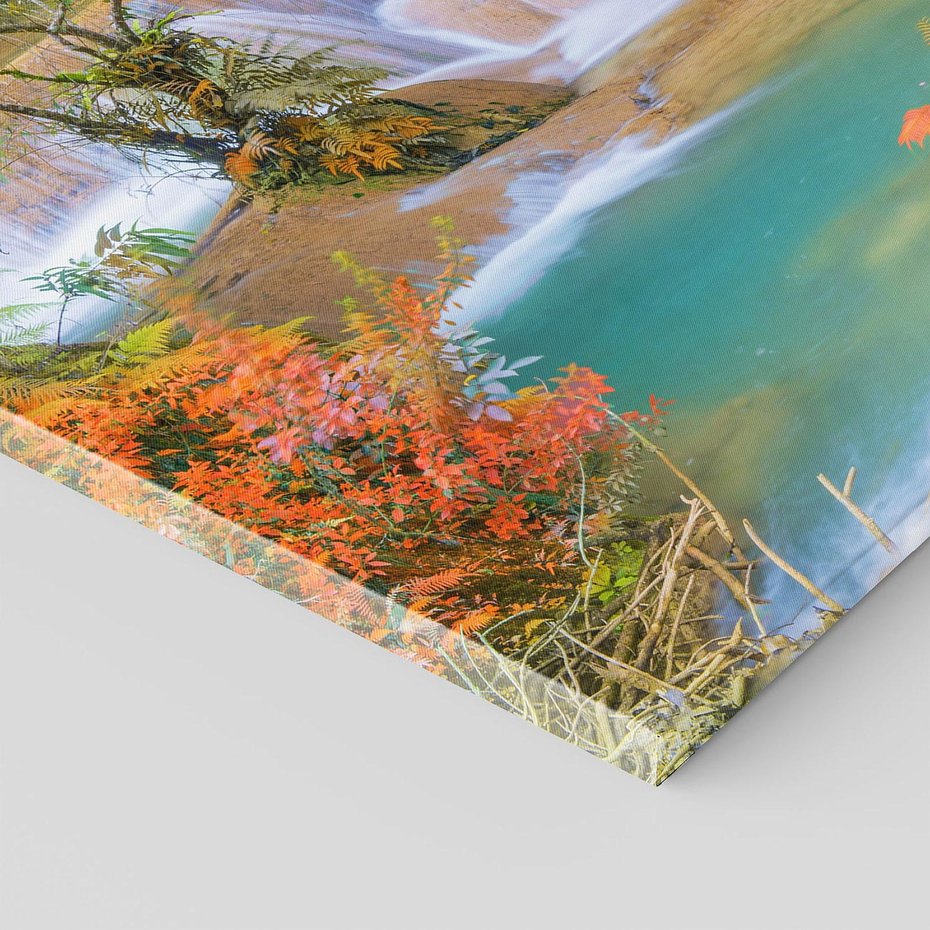 Obraz na płótnie 100x70 - Urok laotańskiego wodospadu - Laos, Azja