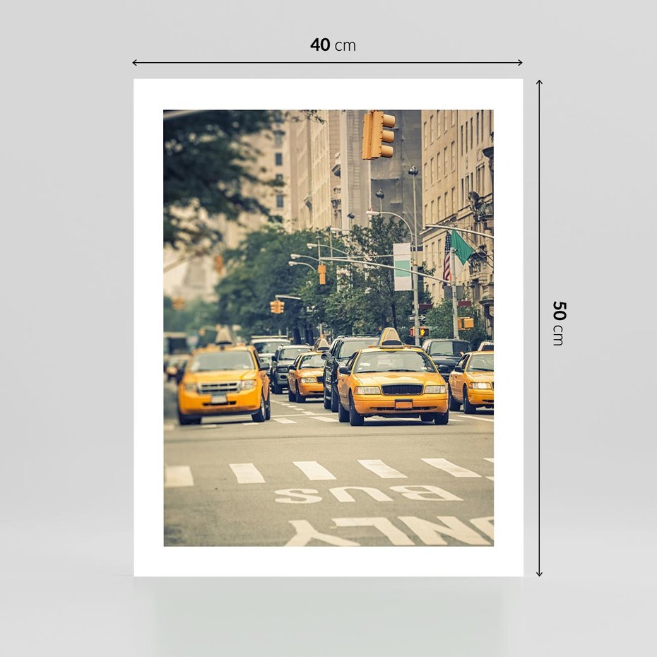 Plakat bez ramy 40x50 - Miasto Taksówek - taksówki, miasto