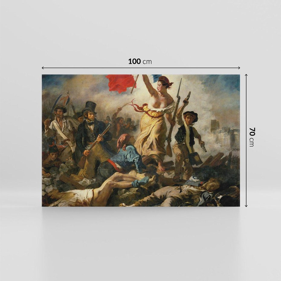 Obraz na płótnie 100x70 - "Wolność prowadząca lud" Eugène Delacroix - Reprodukcja - reprodukcja, obraz na płótnie