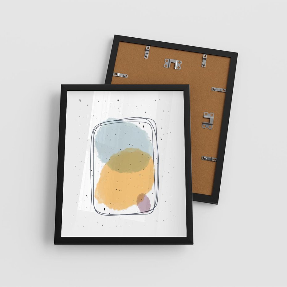 Plakat w ramie 40x50 - Wibracje Linii - abstrakcyjna kompozycja, jak ręcznie malowana - rama czarna