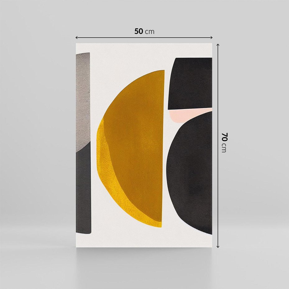 Obraz na płótnie 50x70 - Tajemnice sztuki odkryte - geometryczne półkola, kształty