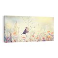 Obraz na płótnie 120x60 - Poranek wśród łąki - ptak, łąka