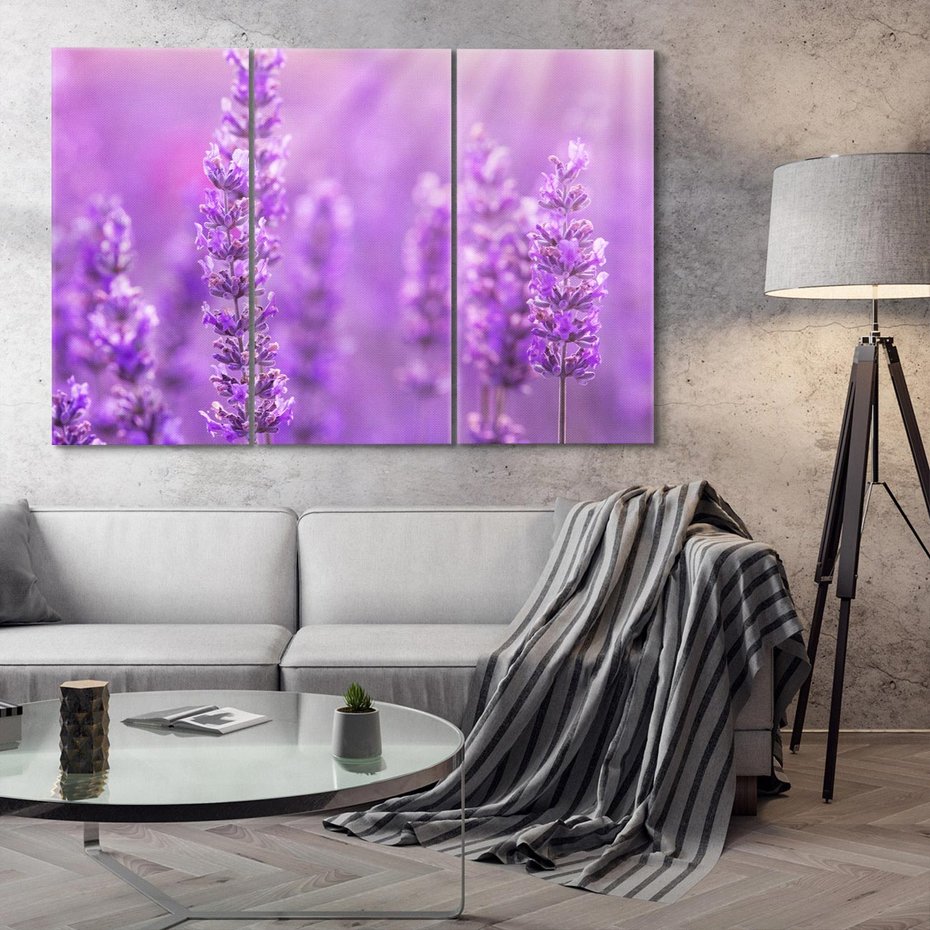 Obraz na płótnie 120x80 - Fioletowa harmonia lawendy - lawenda, fiolet