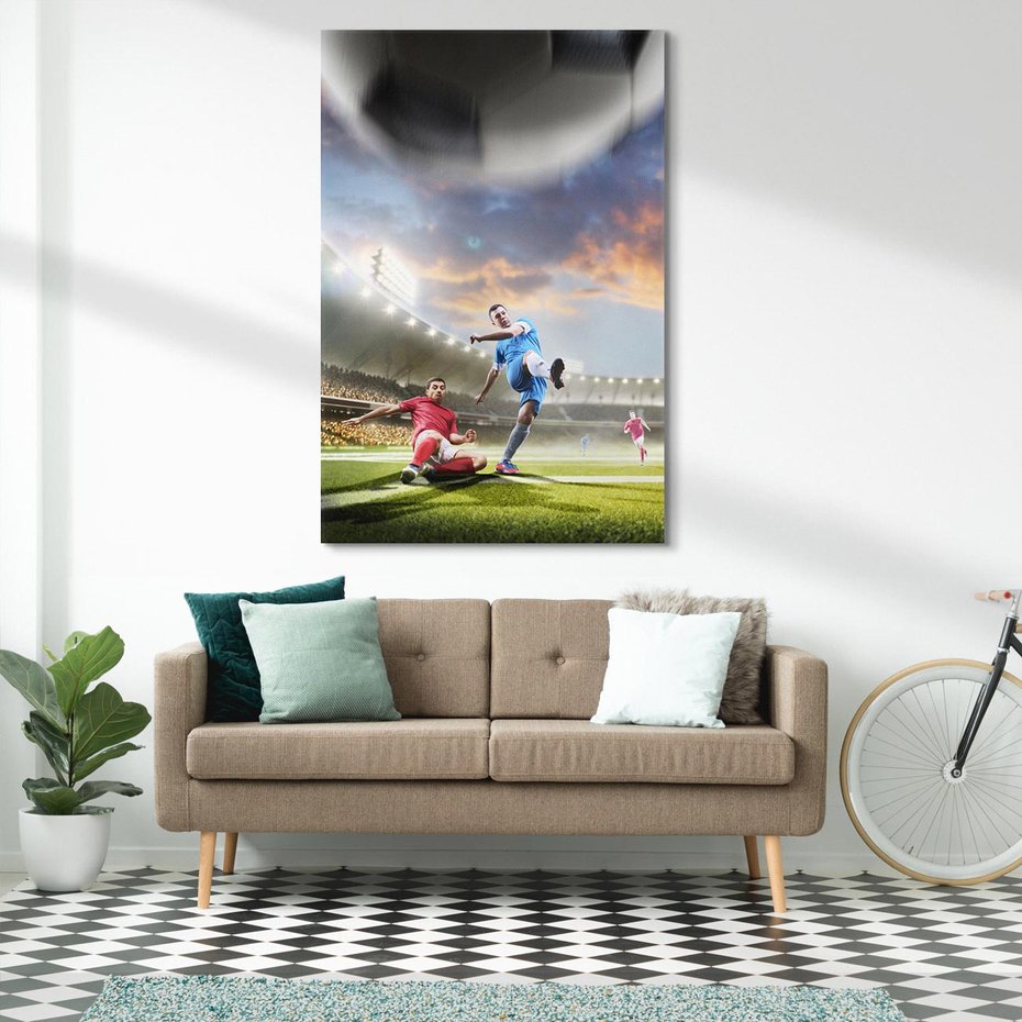 Obraz na płótnie 70x100 - Ekscytacja Sportowego Świata - gol, mecz