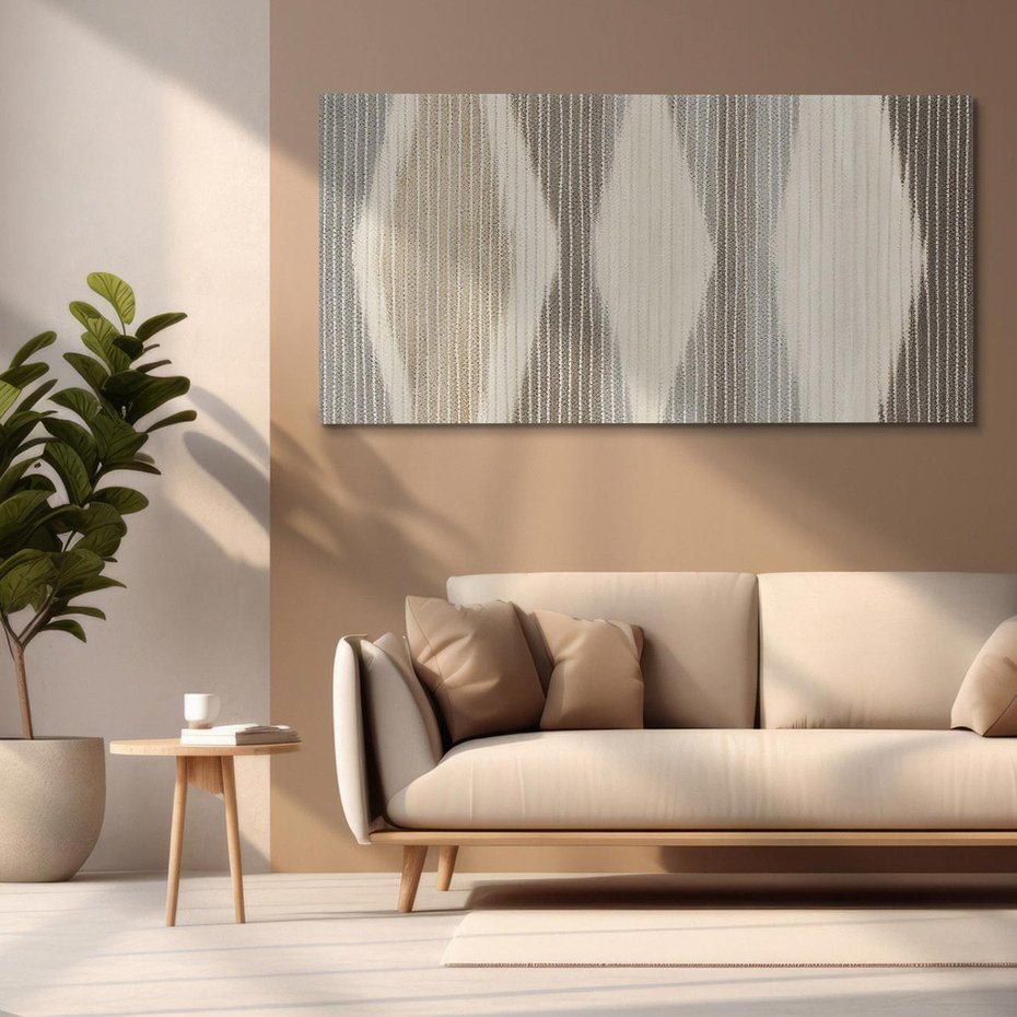 Obraz na płótnie 140x70 - Melancholijny spacer barw - symetryczne, geometryczne