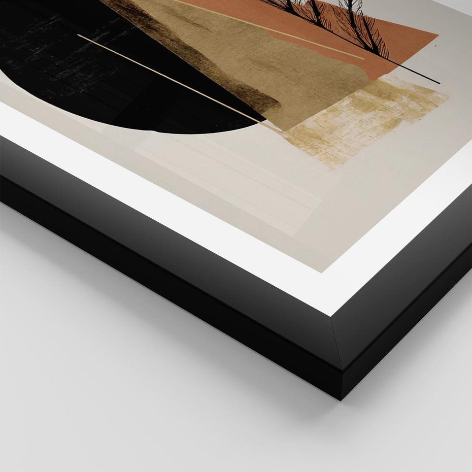 Plakat w ramie 40x50 - Wibracje Barw Ziemi - abstrakcyjny obraz, dziwne formy - rama czarna