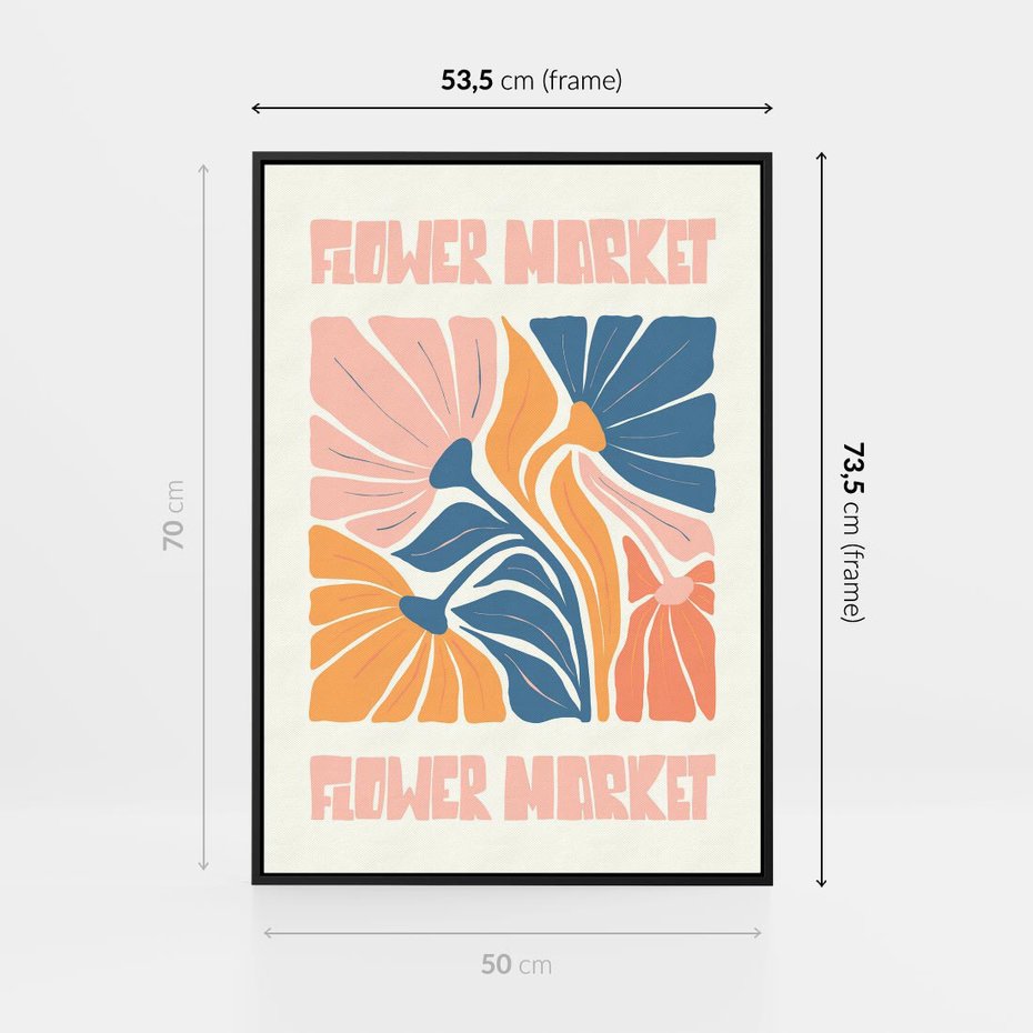 Obraz w ramie 50x70 - Spójny Dysonans - pastelowe kolory, typografia - rama czarna