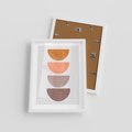 Plakat w ramie 30x40 - Minimalizm i Geometria - minimalistyczny obraz, mid-century styl - rama biała