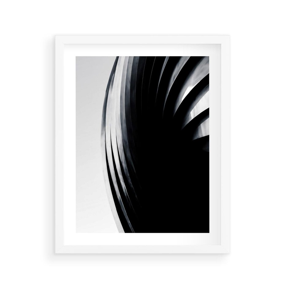 Plakat w ramie 40x50 - Awangarda w Kontraście - architektura, nowoczesne formy - rama biała