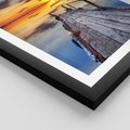 Plakat w ramie 30x40 - Zachód słońca na pomostach - zachód, słońca - rama czarna