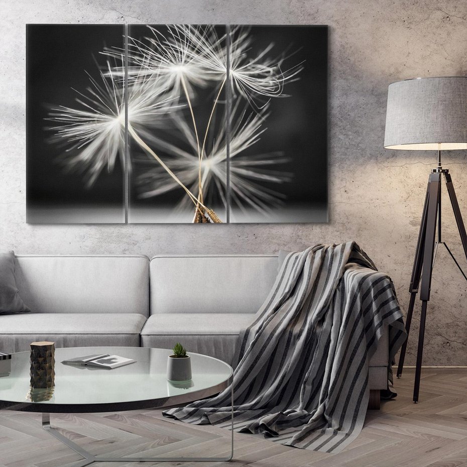 Obraz na płótnie 120x80 - Delikatność dmuchawców zbliżenie - dmuchawce, zbliżenie