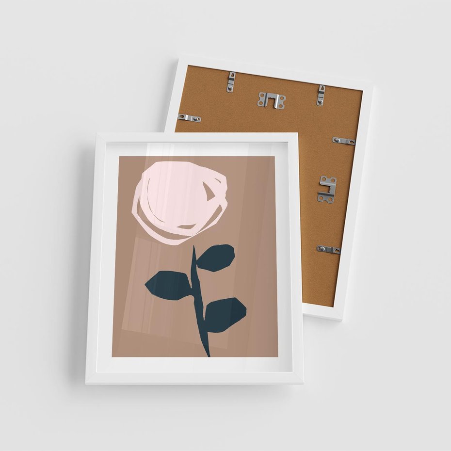 Plakat w ramie 40x50 - Niewytłumaczalne - abstrakcyjny obraz, plakat - rama biała