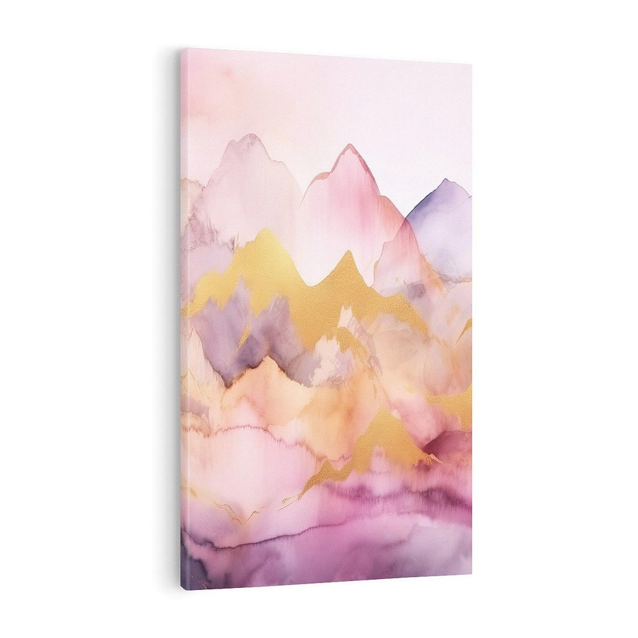 Obraz na płótnie 50x70 - Pastelowe Wzgórza - pastelowe, różowe góry