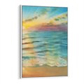 Obraz w ramie 80x120 - Objawienie Fioletowego Świtu - fioletowy wschód słońca, słońce wschodzi nad morzem - rama biała