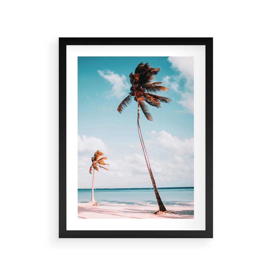 Plakat w ramie 30x40 - Raj na Ziemi - plaża, ocean - rama czarna