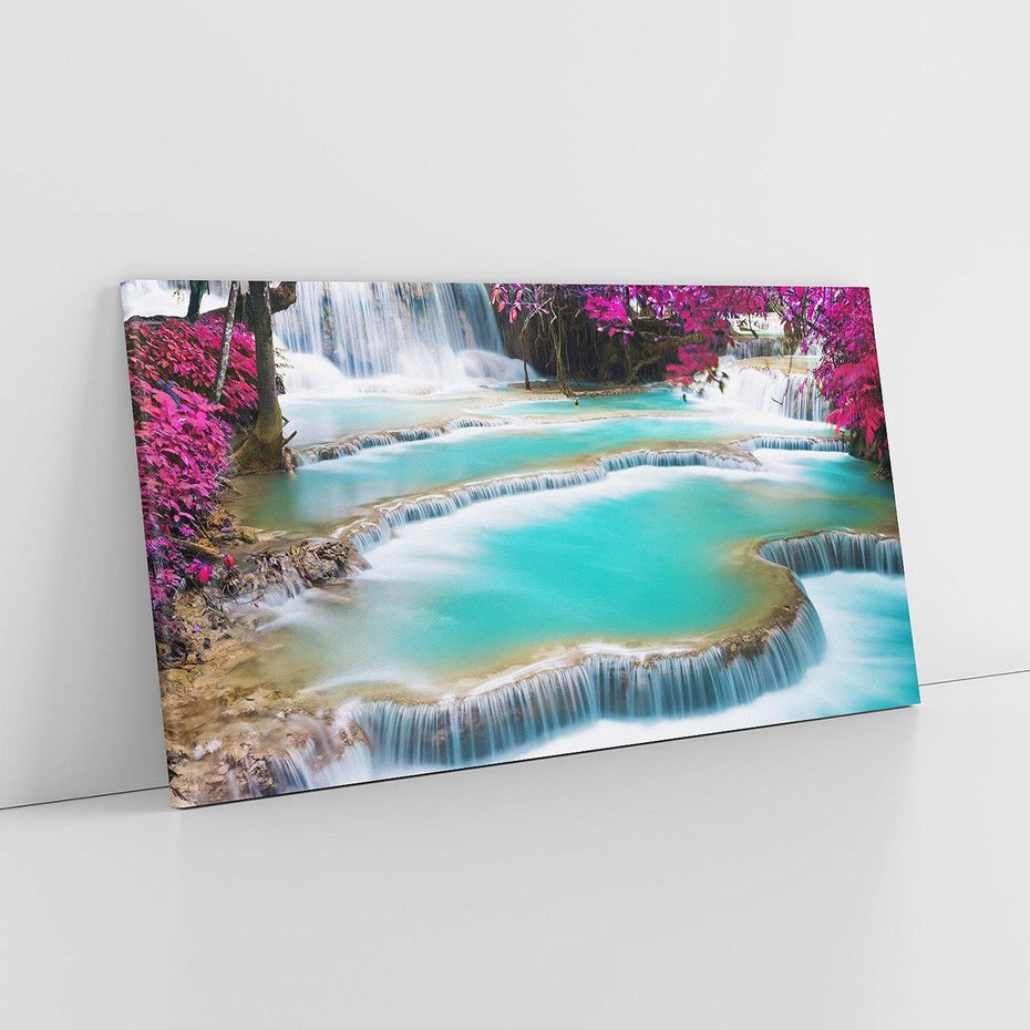 Obraz na płótnie 100x50 - Tajlandzki Wodospad: Moc Natury - Tajlandia, wodospad