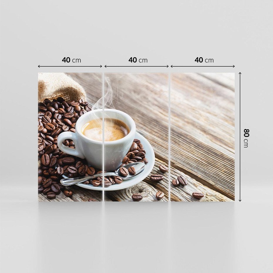 Obraz na płótnie 120x80 - Kawa w filiżance: aromatyczna chwila - kawa, filiżanka