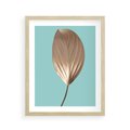 Plakat w ramie 40x50 - Delikatna Harmonia - złote, liście - rama drewno