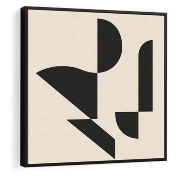 Obraz w ramie 50x50 - Rozkwitająca Abstrakcja - abstrakcyjne geometryczne kształty, minimalizm - rama czarna