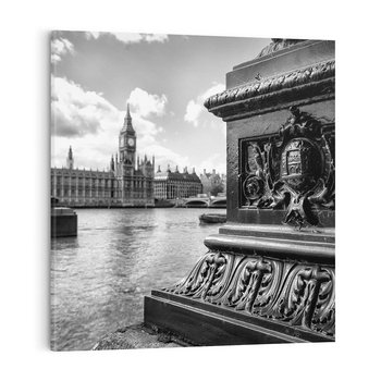 Obraz na płótnie 70x70 - Pejzaż kruchości i siły - Londyn, Tamiza