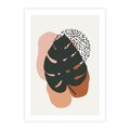 Plakat bez ramy 40x50 - Minimalizm w Liściach Monstery: Plamy i Kropki - minimalizm, monstera plamy