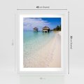Plakat w ramie 40x50 - Rajski klimat plaży tropikalnej - plaża, tropiki - rama biała