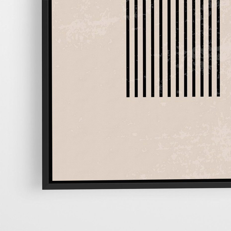 Obraz w ramie 70x100 - Migocące Echa - abstrakcyjne linie, geometria - rama czarna