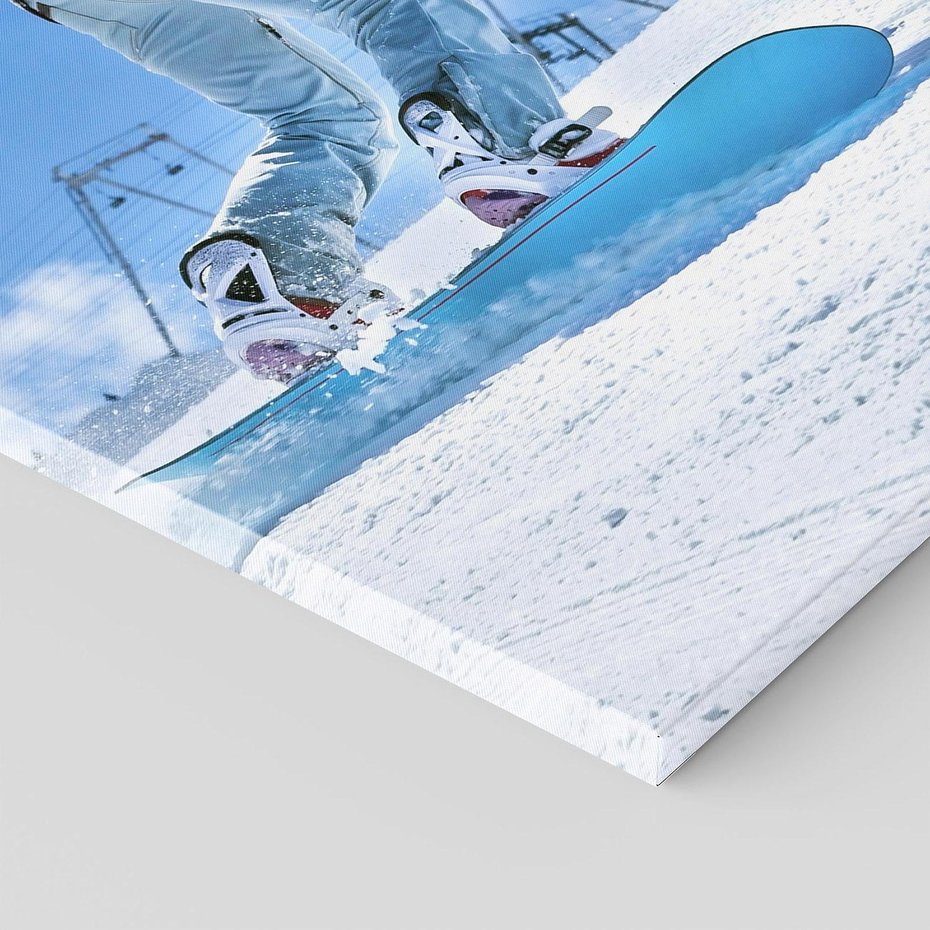 Obraz na płótnie 50x70 - Snowboard na zimowych zboczach - snowboard, zima
