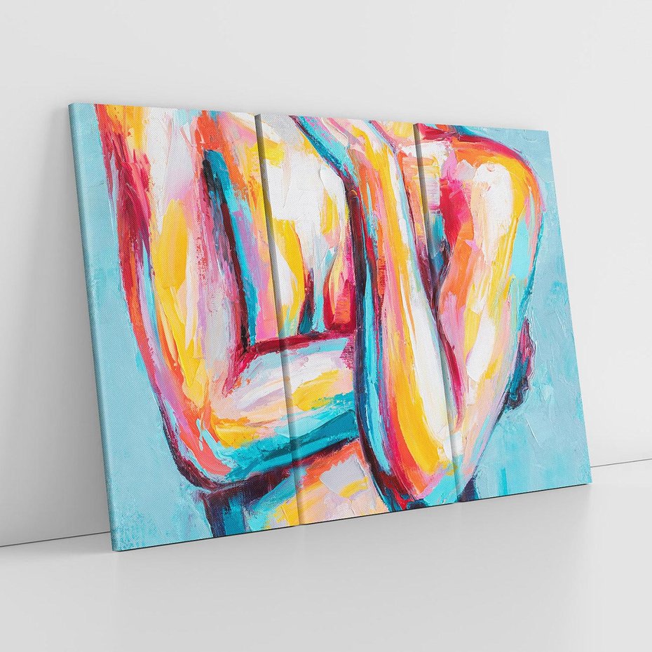 Obraz na płótnie 120x80 - Nagie Natchnienie - obraz olejny, naga kobieta