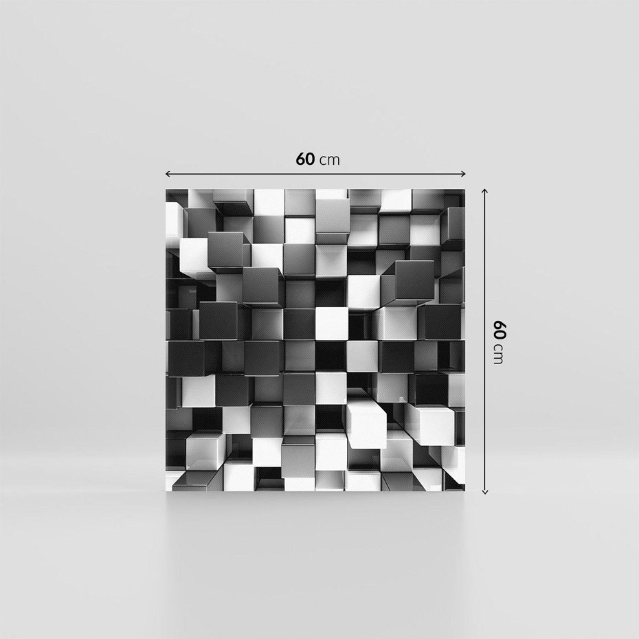 Obraz na płótnie 60x60 - Abstrakcyjna Szachownica: Gra Kolorów w 3D - 3D, abstrakcja
