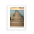 Plakat w ramie 30x40 - Pomost ku morzu - pomost, morze - rama biała