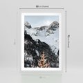 Plakat w ramie 50x70 - Górski Raj - góry, śnieg - rama biała