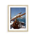 Plakat w ramie 30x40 - Podróż Morska - statek, ster - rama drewno