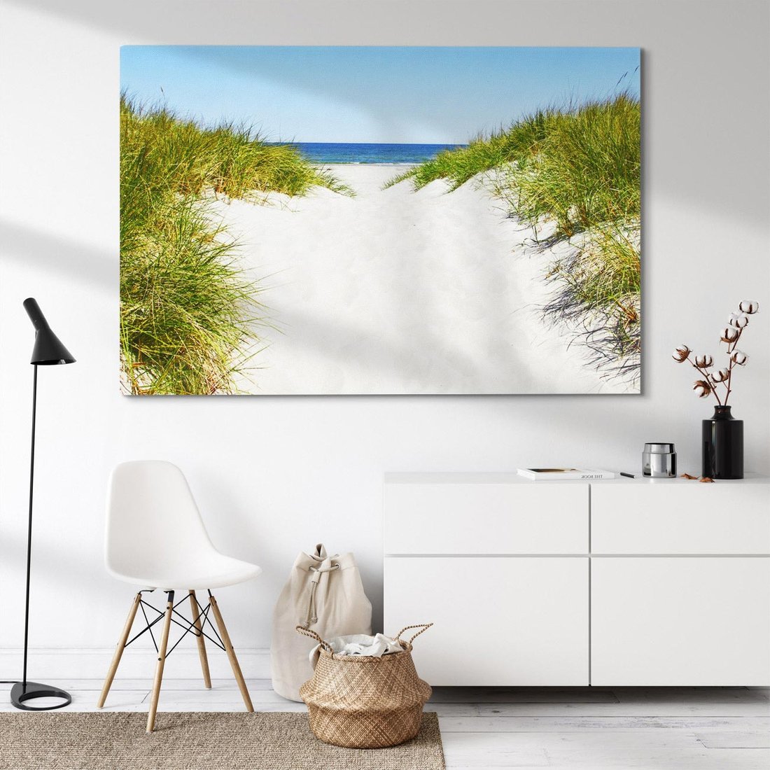 Obraz na płótnie 70x50 - Relaks nad Morskimi Wzgórzami - plaża, wydmy