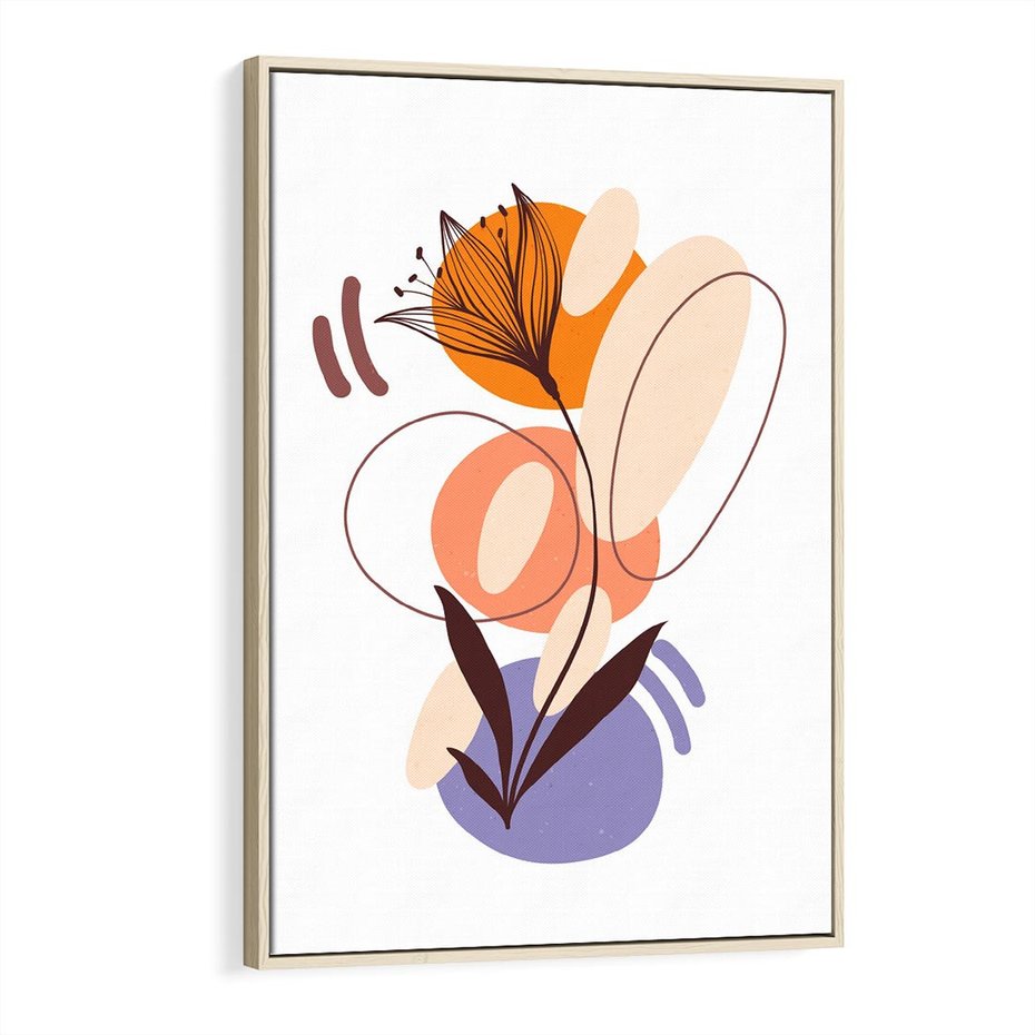 Obraz w ramie 70x100 - Kwiatowa Impresja - abstrakcyjna sztuka, plamy - rama drewno