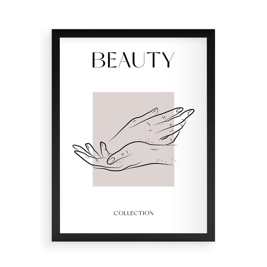 Plakat w ramie 50x70 - Wibracje Nieprzewidywalnych Form - bogo plakat, dłonie - rama czarna