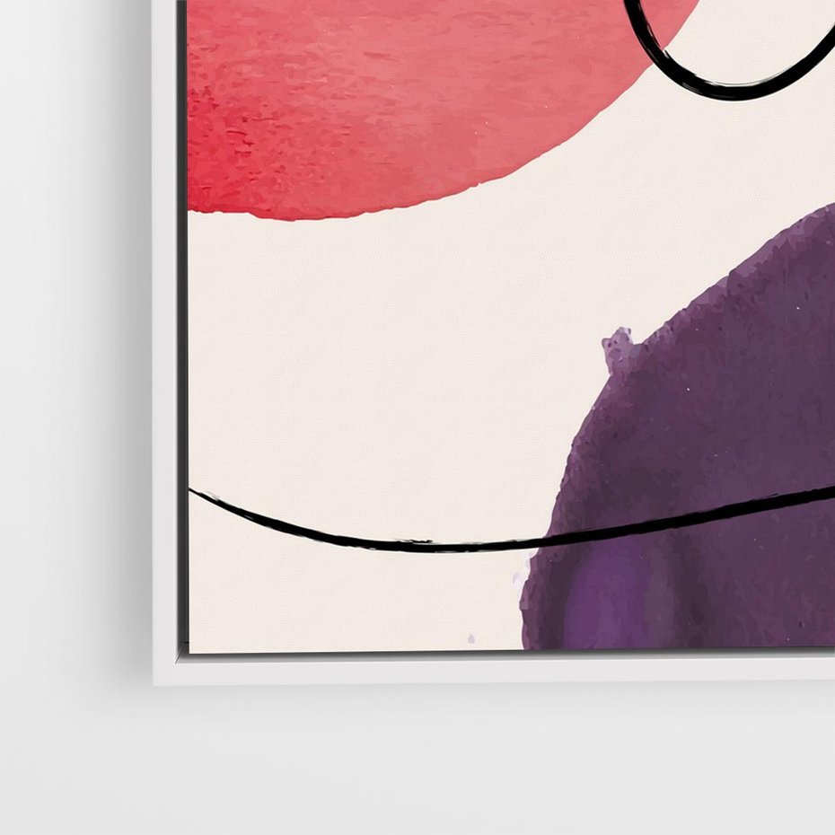 Obraz w ramie 50x50 - Migoczące Echo - abstrakcyjne akwarelowe plamy, nieregularne linie - rama biała