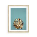 Plakat w ramie 30x40 - Piękno Natury - złote, liście - rama drewno